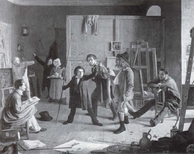Johann Peter Hasenclever Atelierszene china oil painting image
